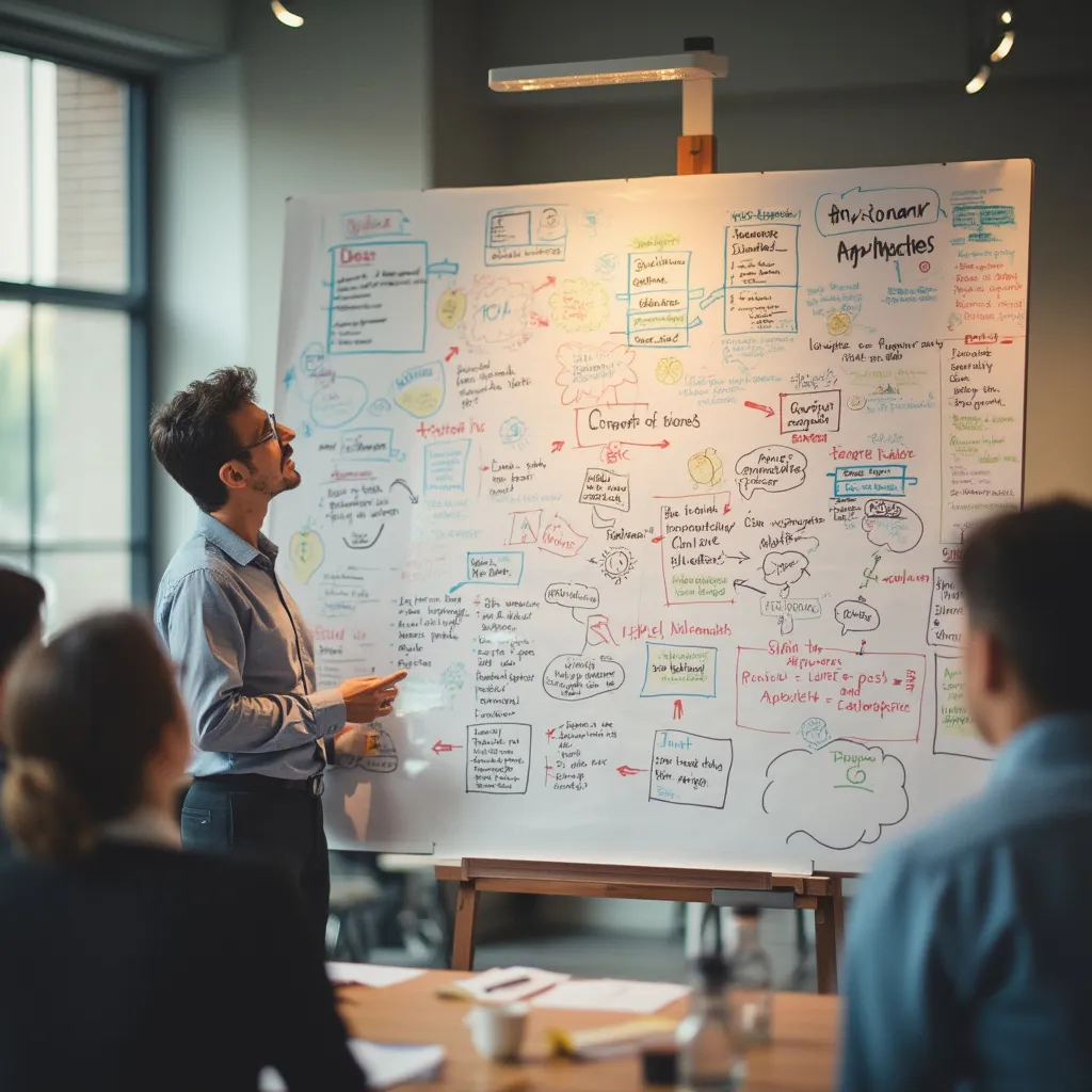 Workshop-Atmosphäre mit Flipchart